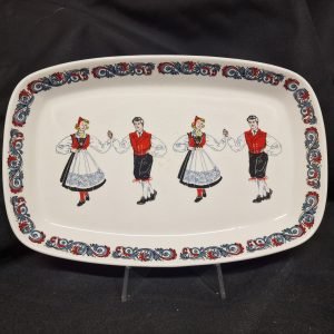 Schaal en kom Flint Norway Hardhanger Dancers.