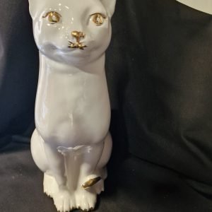 Keramieke Hollywood Regency beeld in de vorm van een kat / poes.