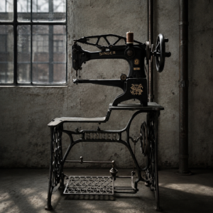 Industriële naaimachine Singer, geheel ijzer.